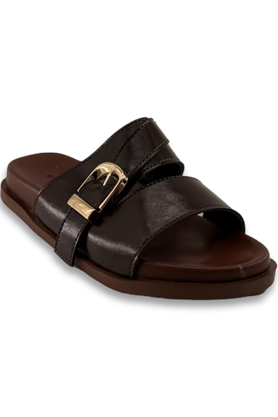 L&L ШЛЁПАНЦЫ Женс. 26Y.256 365.03 Тёмно-коричневый